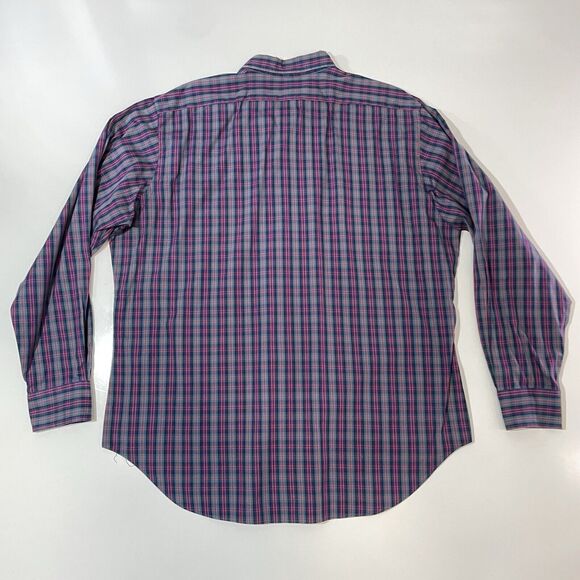 VTG Polo Ralph Lauren Men’s Button Shirt Blue Check Lowell Sport Cotton 17-35 Lg - Picture 7 of 7